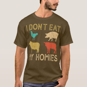 Retro I Don't Eat My Homies Men Women Vegan Vegeta T-Shirt
