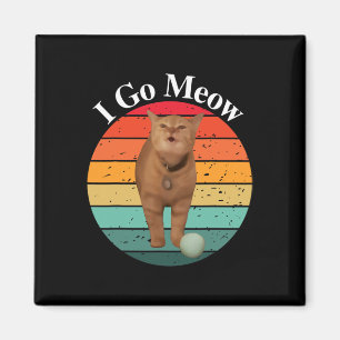 Retro I Go Meow Funny Cat Singing Meme  Magnet