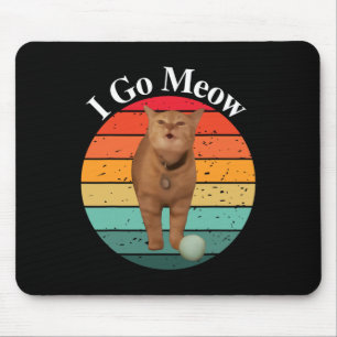 Retro I Go Meow Funny Cat Singing Meme Mouse Mat