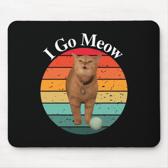 Retro I Go Meow Funny Cat Singing Meme  Mouse Mat (Front)