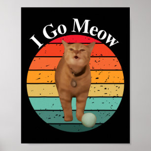 Retro I Go Meow Funny Cat Singing Meme  Poster