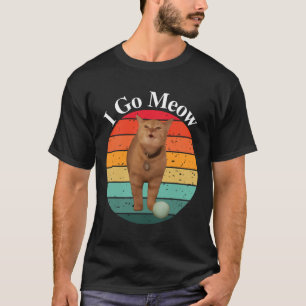 Retro I Go Meow Funny Cat Singing Meme  T-Shirt