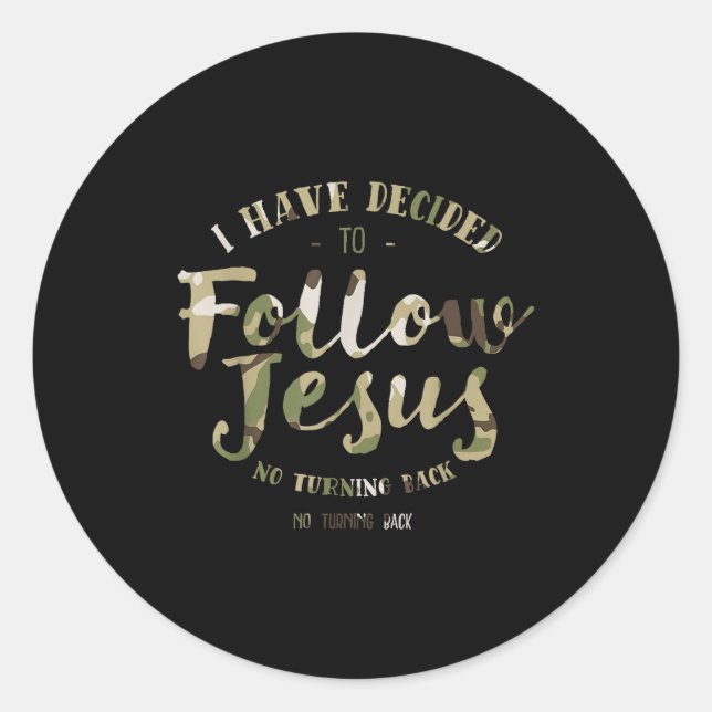 Retro I Have Decided To Follow Jesus Clic Redleg C Classic Round Sticker (Front)