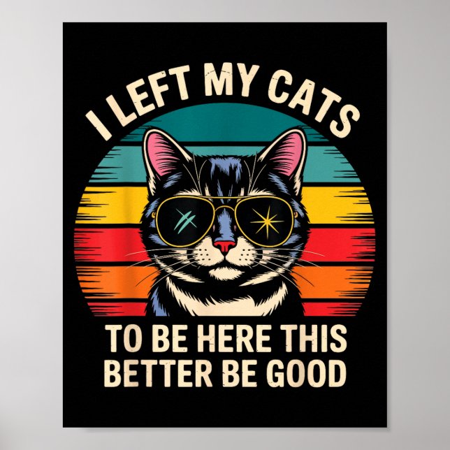 Retro I Left My Cat To Be Here This Better Be Good Poster (Front)