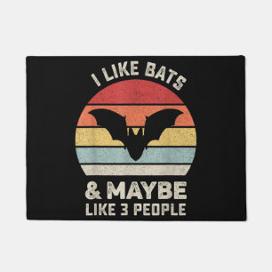 Retro I Like Bats Shirt Animal Bat Lover Gift Vint Doormat