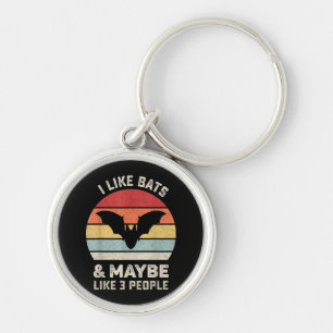 Retro I Like Bats Shirt Animal Bat Lover Gift Vint Key Ring