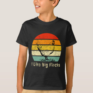 Retro I Like Big Flocks Homestead Chicken Lover Hu T-Shirt