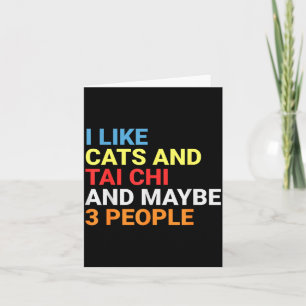 Retro I Like Cats And Tai Chi Lover Funny Martial Card