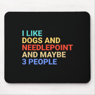Retro I Like Dogs And Needleint Lover Funny  Mouse Mat
