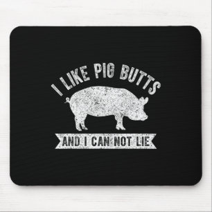 Retro I Like Pig Butts And I Can Not Lie Funny Bbq Mouse Mat