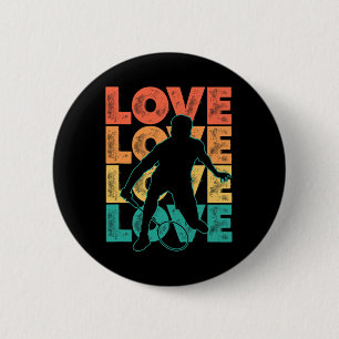 Retro I Love Badminton Theme Graphic Design 6 Cm Round Badge