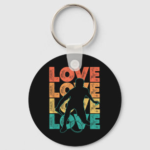Retro I Love Badminton Theme Graphic Design  Key Ring