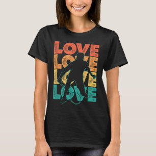 Retro I Love Badminton Theme Graphic Design  T-Shirt