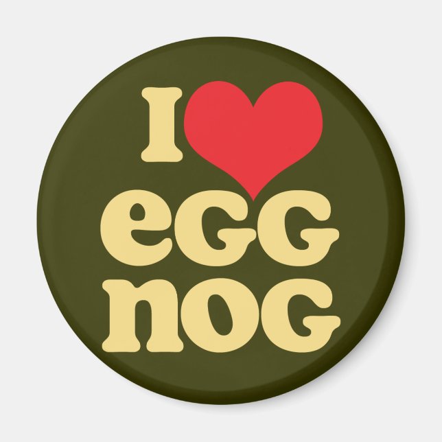 Retro I Love Eggnog Magnet (Front)