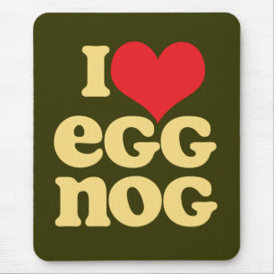 Retro I Love Eggnog Mousepad Green