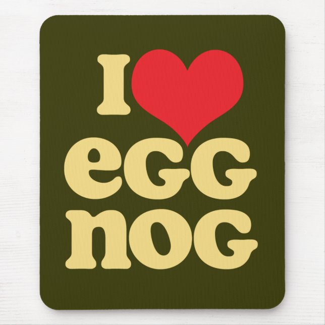 Retro I Love Eggnog Mousepad Green (Front)