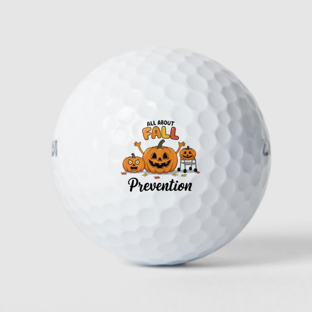 Retro I Love Fall Prevention Fall Occupational  Golf Balls (Front)