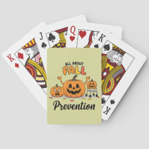 Retro I Love Fall Prevention Fall Occupational Playing Cards