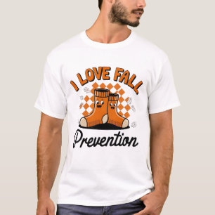 Retro I Love Fall Prevention Fall Physical Therapy T-Shirt