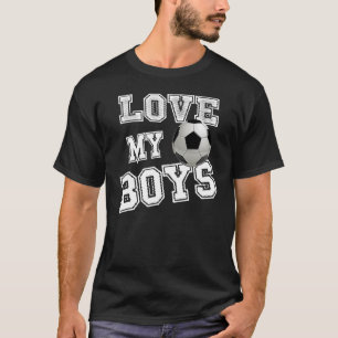 Retro I Love My Boys Soccer For Moms Futbol Socce T-Shirt
