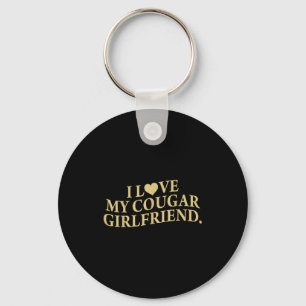 Retro I Love My Cougar-girlfriend Funny Boyfriend  Key Ring