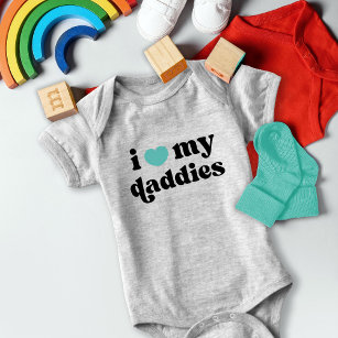 Retro I Love My Daddies Baby Gay Dads Baby Bodysuit