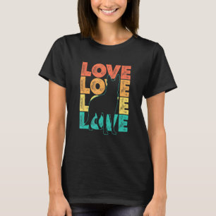 Retro I Love My German Shepherd Dog Theme Design T-Shirt