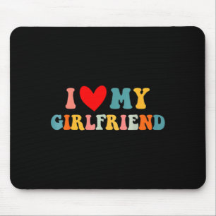 Retro I Love My Girlfriend I Heart My Girlfriend V Mouse Mat