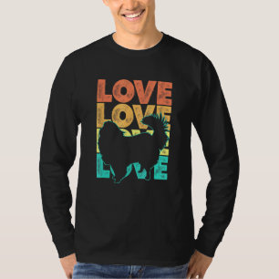 Retro I Love My Japanese Chin Dog Theme Design T-Shirt