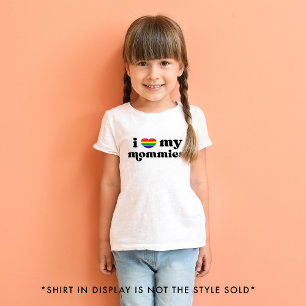 Retro I Love My Mommies Queer Moms Rainbow Baby T-Shirt
