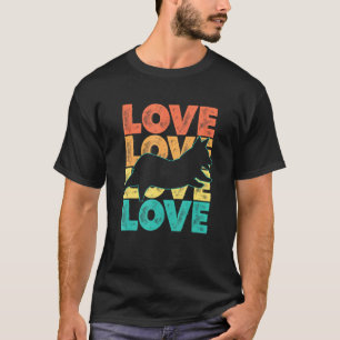 Retro I Love My Pembroke Welsh Corgi Dog Theme Des T-Shirt