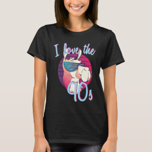 Retro I Love The 90s 90s Llama theme party outfit T-Shirt