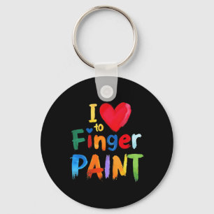 Retro I Love To Finger Paint Cute Couple Funny Val Key Ring