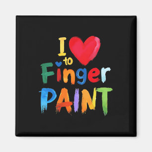Retro I Love To Finger Paint Cute Couple Funny Val Magnet