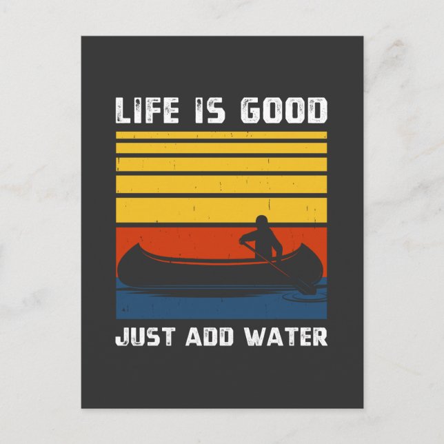 Retro I Need A Good Paddling Kayaking Kayaker Holiday Postcard (Front)