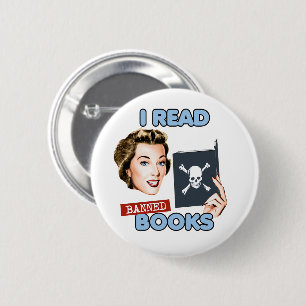 Retro I read banned books 6 Cm Round Badge
