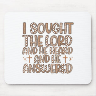 Retro I Sought The Lord He Heard Me Christian Bibl Mouse Mat