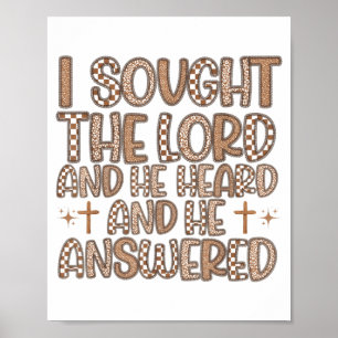 Retro I Sought The Lord He Heard Me Christian Bibl Poster