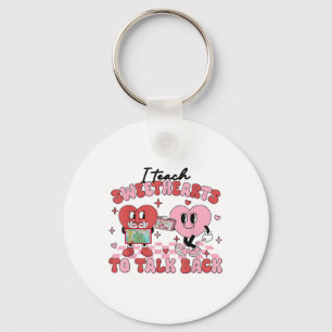 Retro I Teach Sweethearts To Talk Back Slp Speech Key Ring