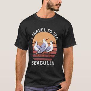 Retro I Travel To See Seagulls Vintage Seagulls Lo T-Shirt