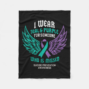 Retro I Wear Teal & Purple For Someone Who Is  Fleece Blanket