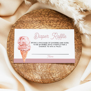 Retro Ice Cream Baby Shower Diaper Raffle Card