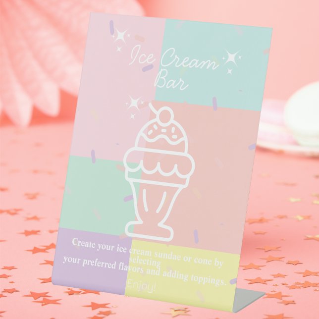 Retro Ice Cream Bar Pedestal Sign (Retro Ice Cream Bar Pedestal Sign)