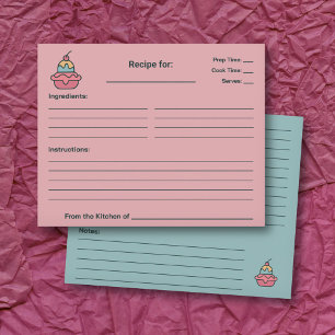 Retro Ice Cream Bridal Shower Recipe Card