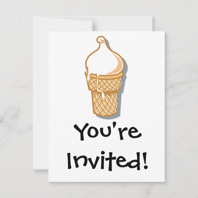 retro ice cream cone invitation (Front)