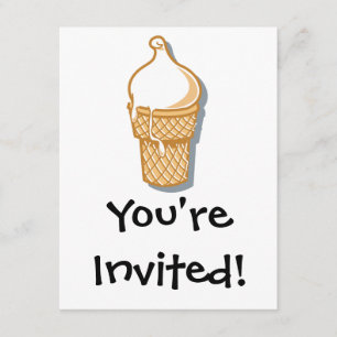 retro ice cream cone invitation