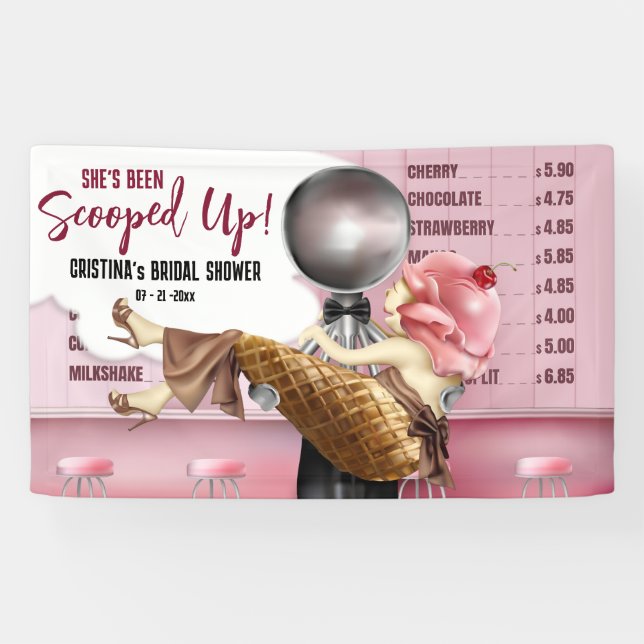 Retro Ice cream Parlour Scooped Up Banner (Horizontal)