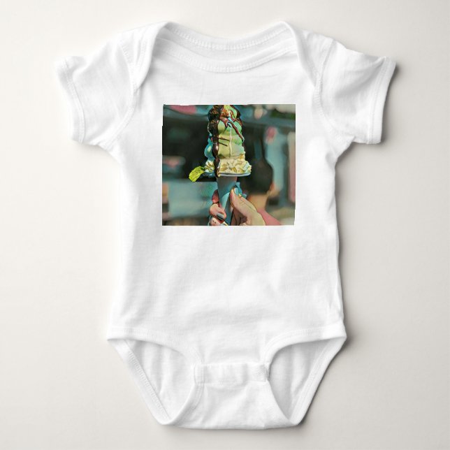 Retro ice cream popsicle baby bodysuit (Front)