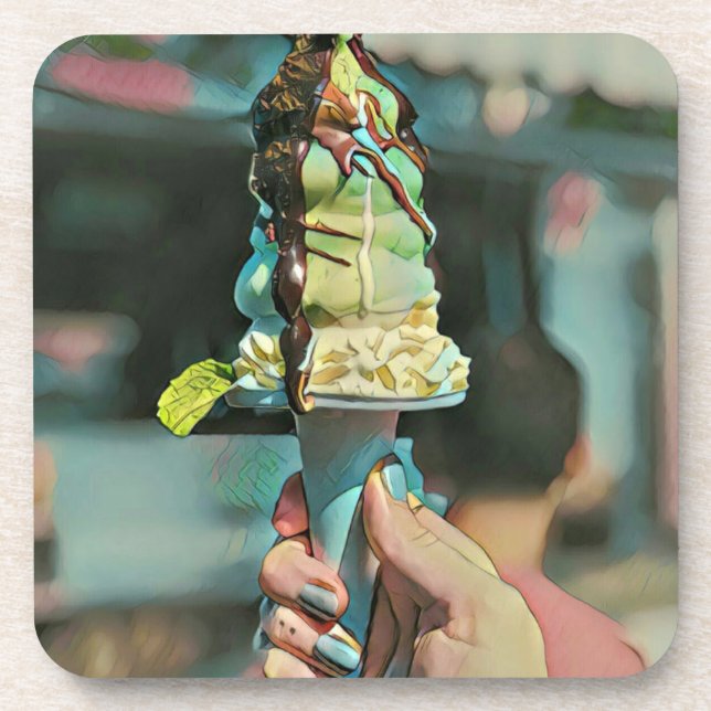 Retro ice cream popsicle coaster (Front)