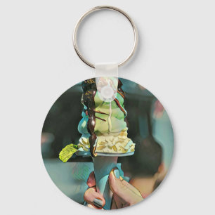 Retro ice cream popsicle key ring
